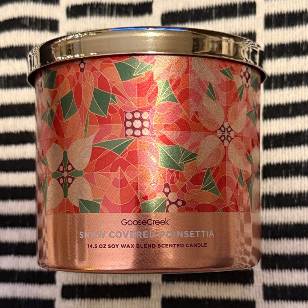 Goose Creek Snow-Covered Poinsettia 14.5 Oz 3-Wick Candle